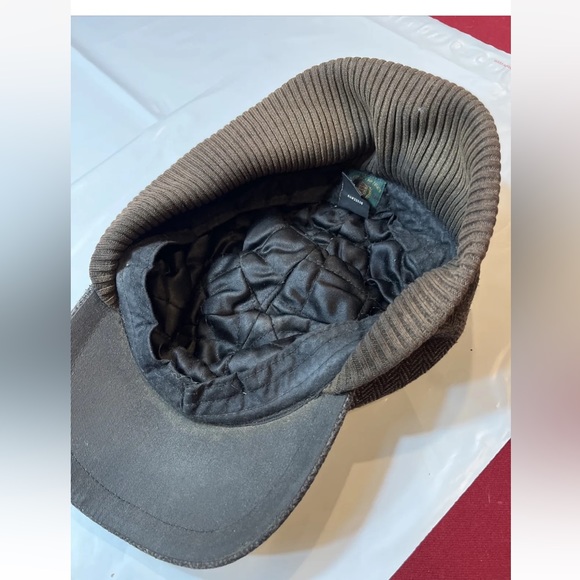 Lake Of The Isles L/XL Black Herringbone CAP Wool HAT Ear Flaps lined Cotton Men - Picture 8 of 9